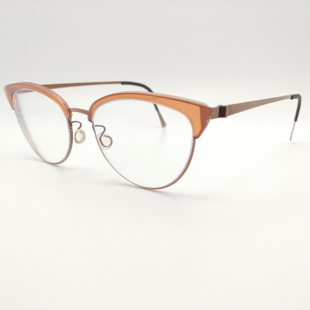 Lindberg Eyeglasses Frames Women 50-17 Brown 9831 Strip Titanium Cat Eye Denmark